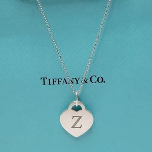 Tiffany & co heart  💜 heart ❤️ initial letter  [ Z ] necklace 19".